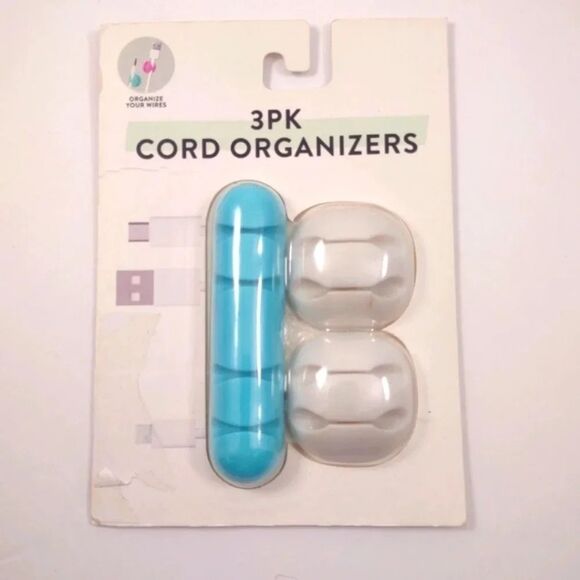 Cord Organizer 3 Count Pack 2 Cord and 4 Cord Holders Stick On Adhesive Mount - Picture 11 of 11